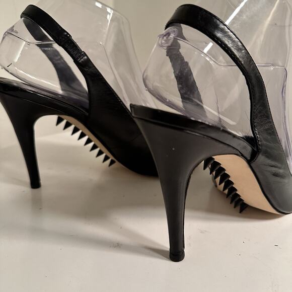 BCBGeneration Slingback Heels Pointed Toe Black Sz 9.5 M Whimsigoth Rebel Chic - Picture 12 of 14